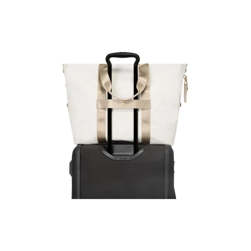 TUMI Elastic Nylon Tote Bag Shopping Bag Handbag Large Size Women's White-3