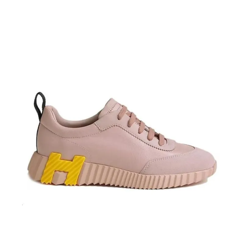HERMES Bouncing Low Top Casual Shoes Women's Pink-1
