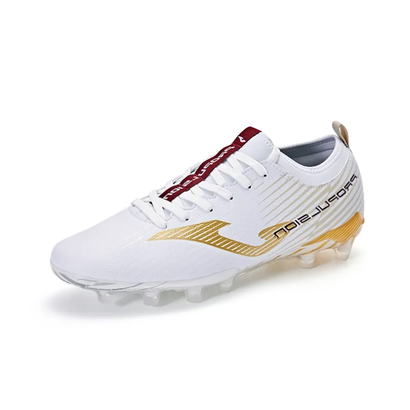 Joma FG Rubber Long Studs Natural Ground Anti Slip Wear Resistant Soccer Shoes Men's White-2