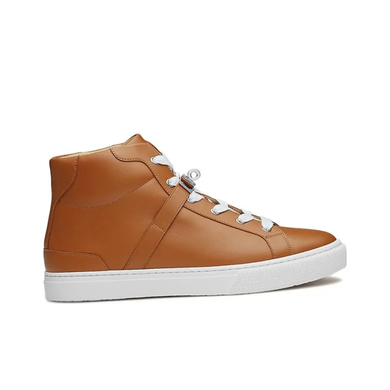HERMES Daydream High Top Stylish Skateboarding Shoes Men's Brown-1