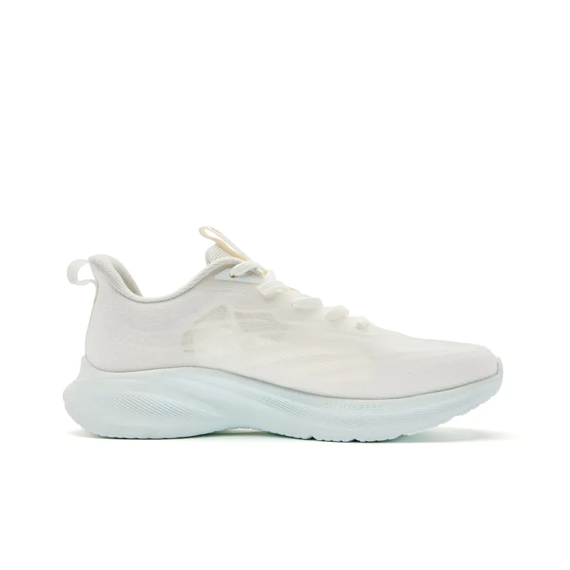 QIAODAN Light LITE Breathable Lightweight Low Top Running Shoes Women's White Green-1