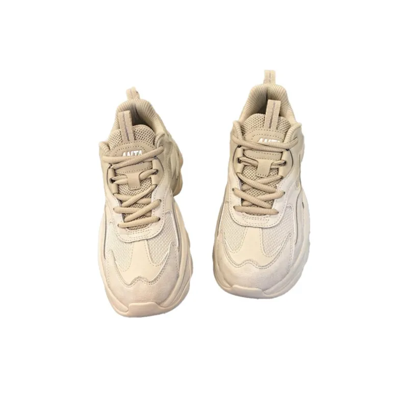 Anta Durable Breathable Low Top Casual Shoes Women's Beige-2