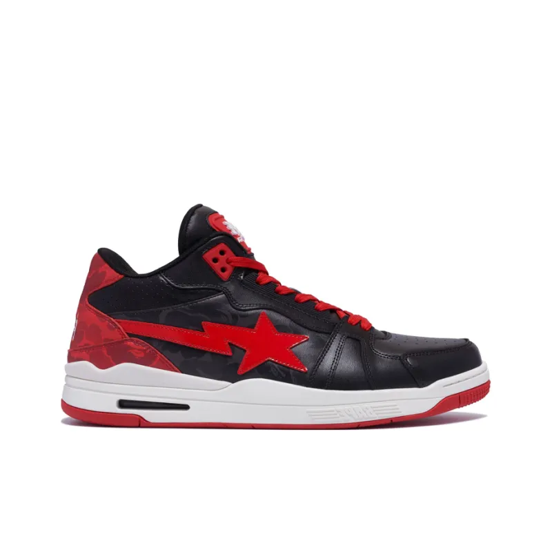 A BATHING APE Clutch Sta SK8 Mid Top Casual Shoes Men's Black Red-1