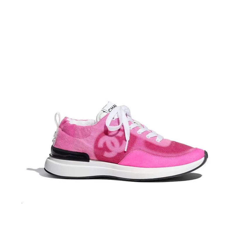 CHANEL Cushioned Slip Resistant Abrasion Resistant Breathable Low Top Casual Shoes Women's Neon Pink-1