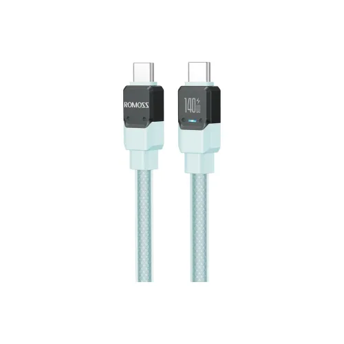 ROMOSS 1.2/2m Type c To Type c 140w Compatibility Laptop Flat Cell Phone Mecha Wind Cable