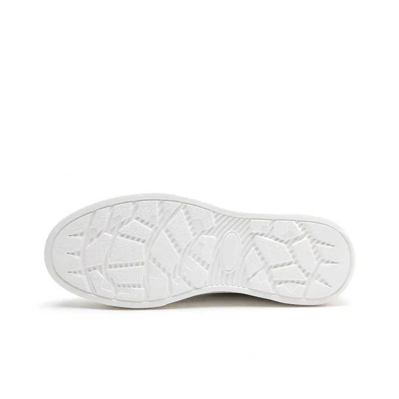 ELLE HOMME Low Top Stylish Skateboarding Shoes Men's White-4