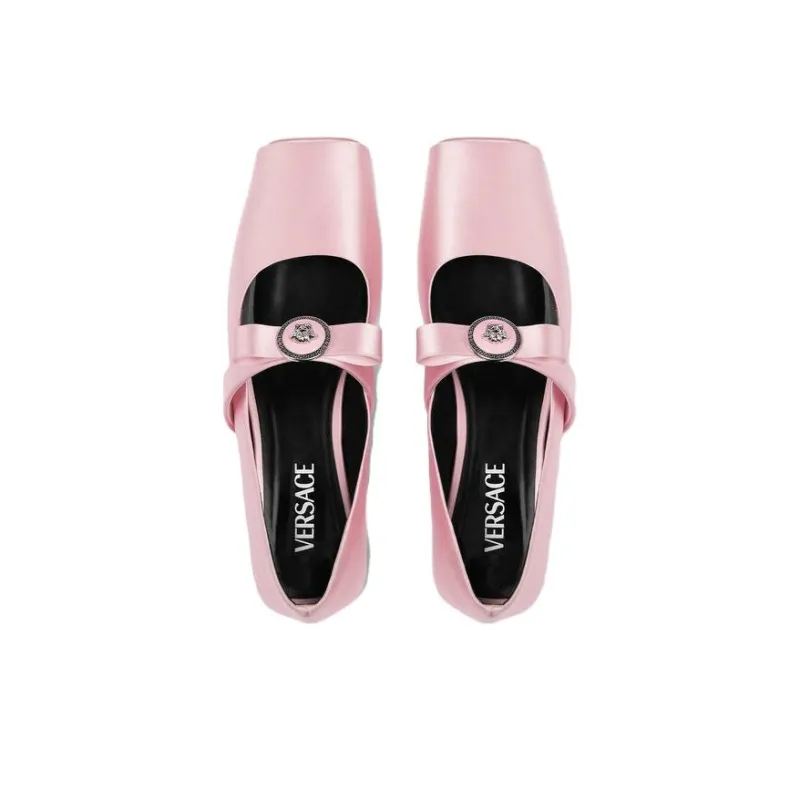 VERSACE Gianni Ribbon Ballerina Shoes-4