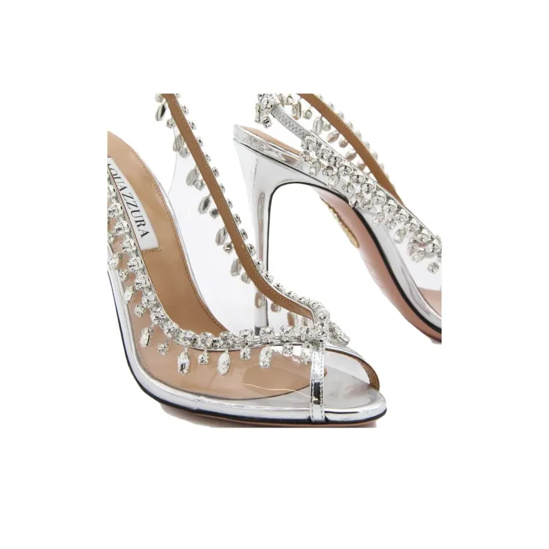 AQUAZZURA Temptation 105mm Crystal-embellished Slingback Sandals-4