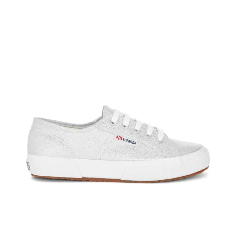 SUPERGA 2750 LAMEW Anti Slip Wear Resistant Low Top Skateboard Shoes Women's Silver-1