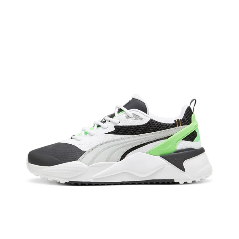 PUMA GS X Efekt Anti Slip Wear Resistant Mid Top Golf Shoes Men's Black Green-0