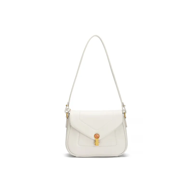 ROBERTA DI CAMERINO Cow Leather Envelope Bag, Shoulder Bag, Crossbody Bag, Small Square Bag Regular Women's White/Black-0