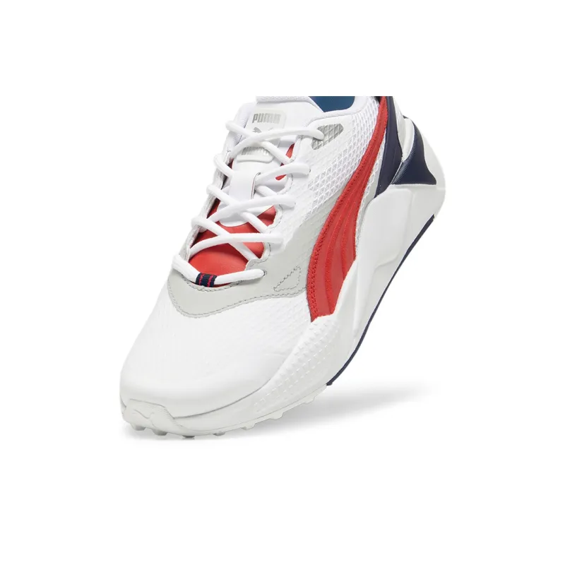 PUMA GS X Efekt Shock Absorbers Slip Resistant, Abrasion Resistant, Breathable Low Top Golf Shoes Men's White-4