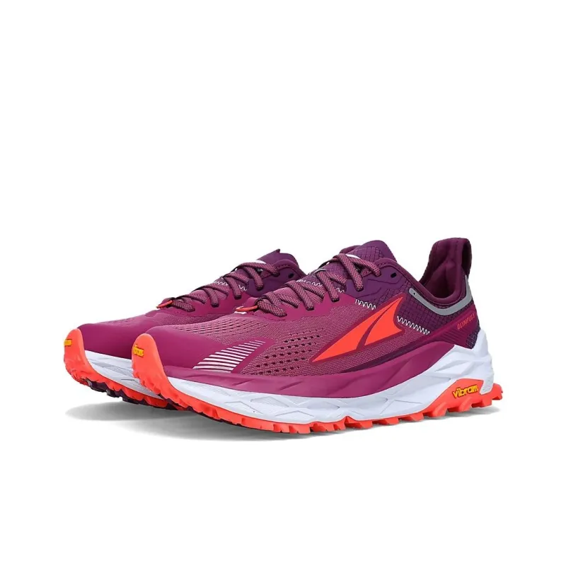 Altra Olympus 5 Cushioning Anti Slip And Wear Resistant Low Top Running Shoes Women's Purple Orange White-2