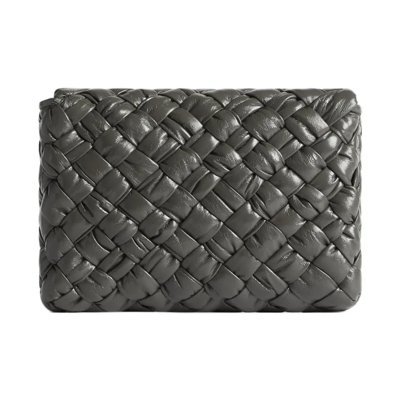 Bottega Veneta Calfskin Messenger Bag, Shoulder Bag, Crossbody Bag Trumpets Men's Light Graphite-2
