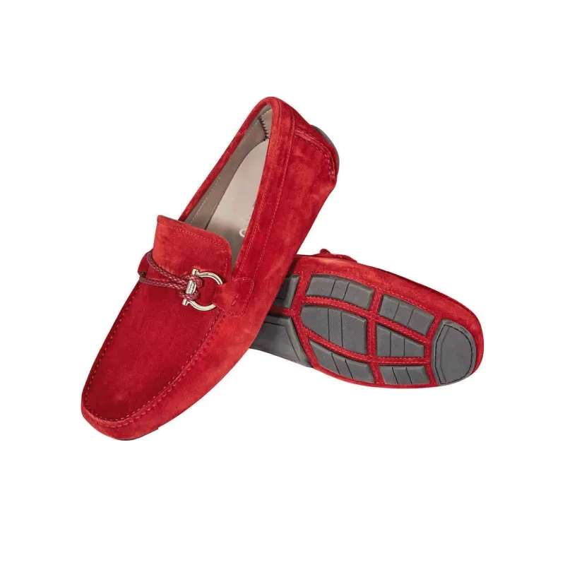 FERRAGAMO GANCINI Loafers Men's Red-3