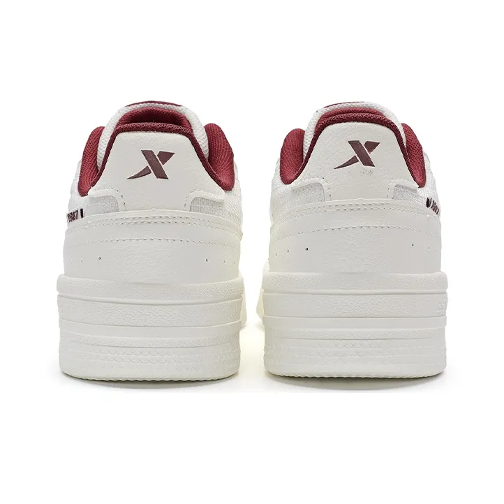 XTEP Air Force 1 2.0 Anti Slip Wear Resistant Low Top Skateboard Shoes Women's White Red-3