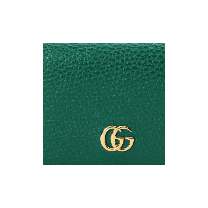 GUCCI GG Marmont Leather Card Holder Wallet Women's Green-6