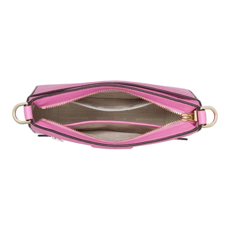 Kate Spade Hudson Litchi Grain Leather Messenger Bag Shoulder Bag Crossbody Bag Women's Purple Coneflower-3