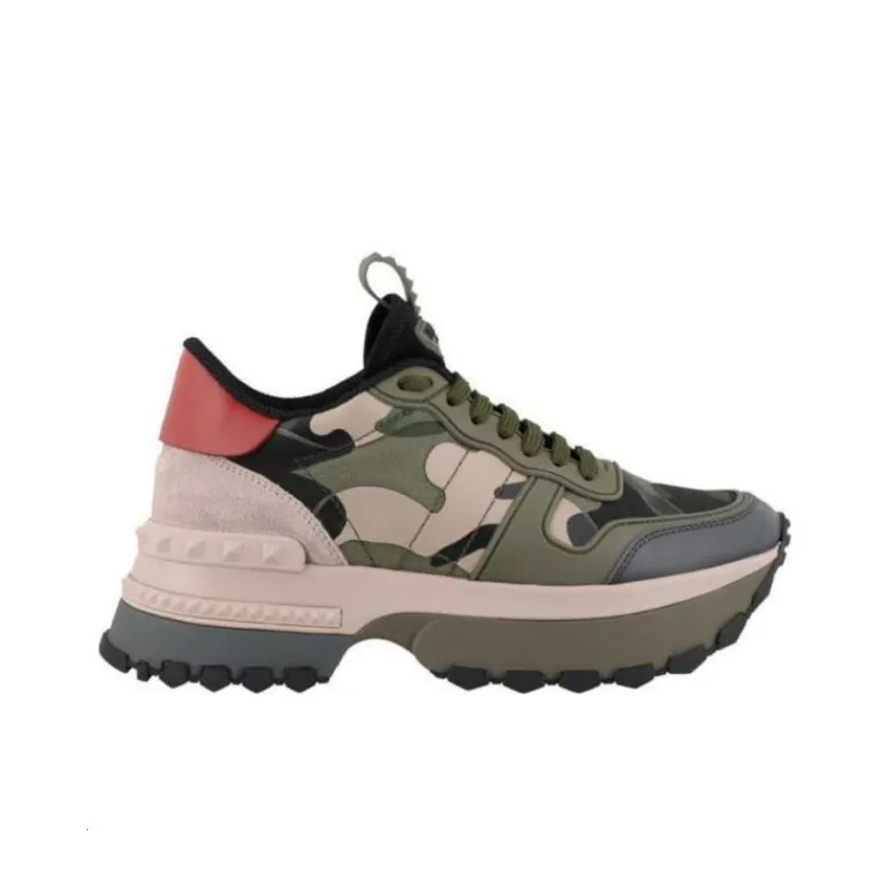 Valentino Rockrunner Low Top Casual Shoes Women's Green Pink-1