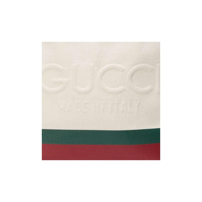 GUCCI Natural Canvas Tote Bag Shopping Bag Shoulder Bag Crossbody Bag Handbag Canvas Bag Medium Size Men's White Green-8