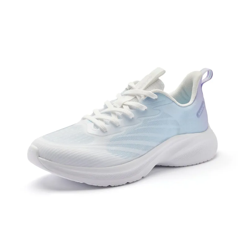 QIAODAN Light LITE Breathable Lightweight Low Top Sprint Running Shoes Women's White Purple-2