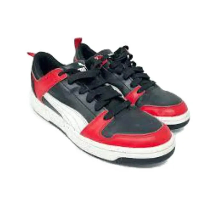 PUMA Rebound Layup Wear resistant And Lightweight Low Top Skateboard Shoes Men's Red Black-2