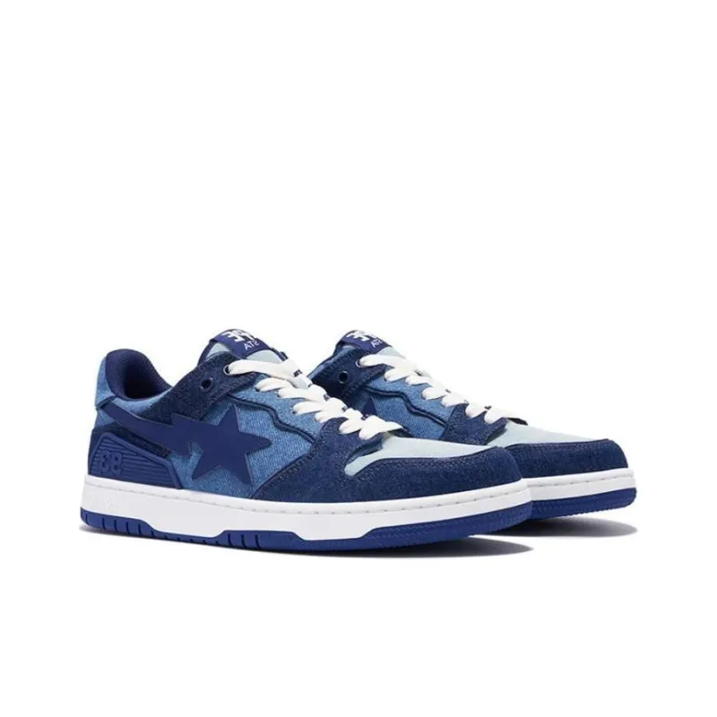 A BATHING APE SK8 STA Low Top Skateboard Shoes Women's Dark Blue-3