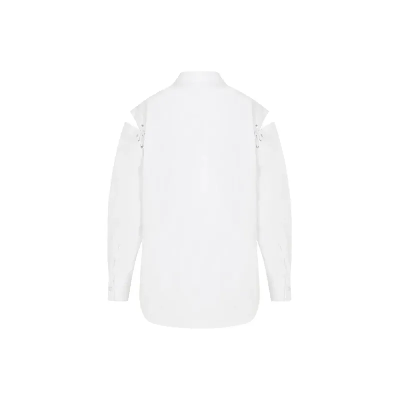 Alexander McQueen Lace Detail Slashed Cocoon Shirt-1