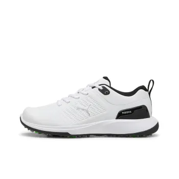 PUMA Grip Fusion Fle Cushioning, Slip Resistant, And Breathable Low Top Golf Shoes Men's White/Black