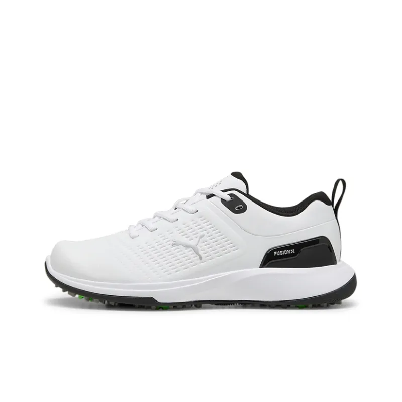 PUMA Grip Fusion Fle Cushioning, Slip Resistant, And Breathable Low Top Golf Shoes Men's White/Black-0