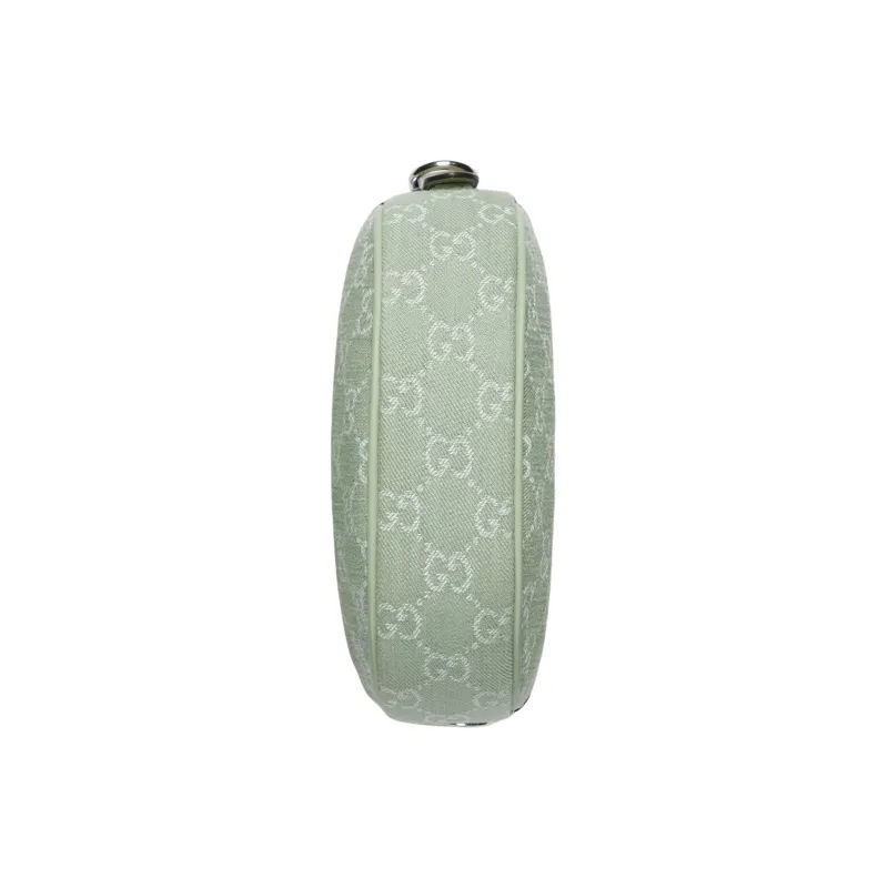 GUCCI Ophidia Denim With Leather Trim Handbag Mini Women's Light Green-5