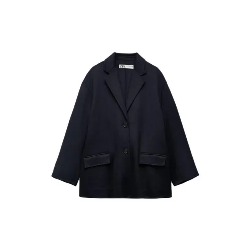 ZARA Coats Women's Navy Blue