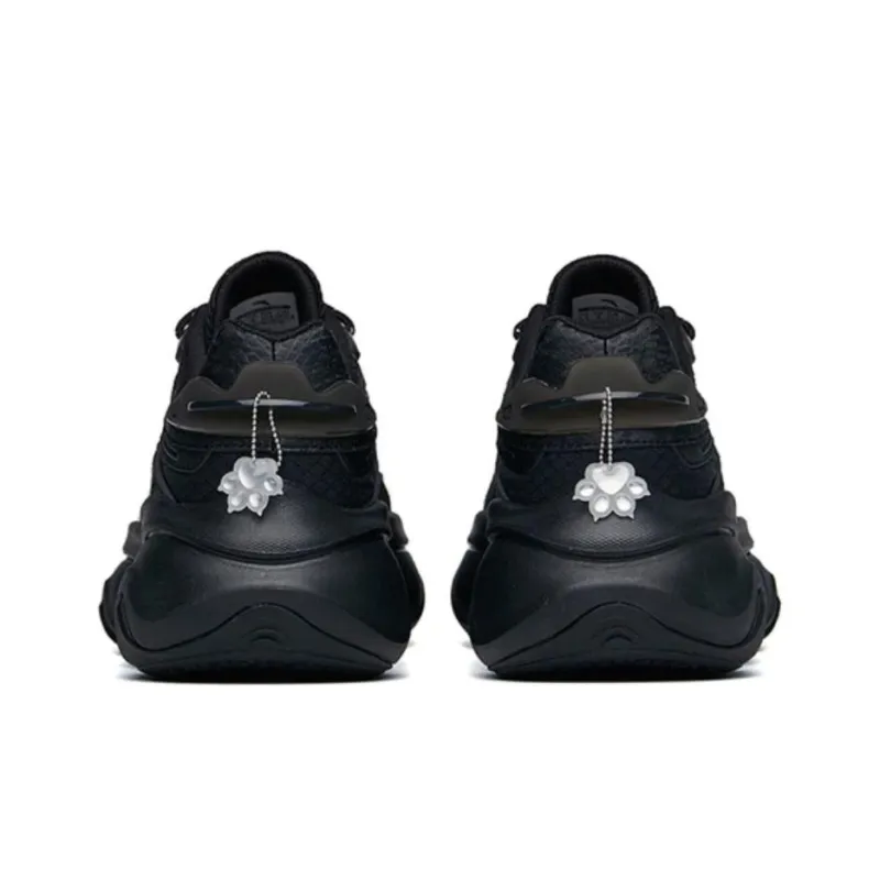 Anta Life Collection Cushioning Anti Slip And Wear Resistant Low Top Chunky Sneakers Women's Black-5