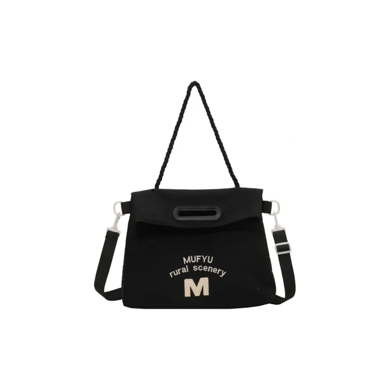Travel Fabric Crossbody One Shoulder Handbag Regular Women's Black/Ecru/Khaki-0