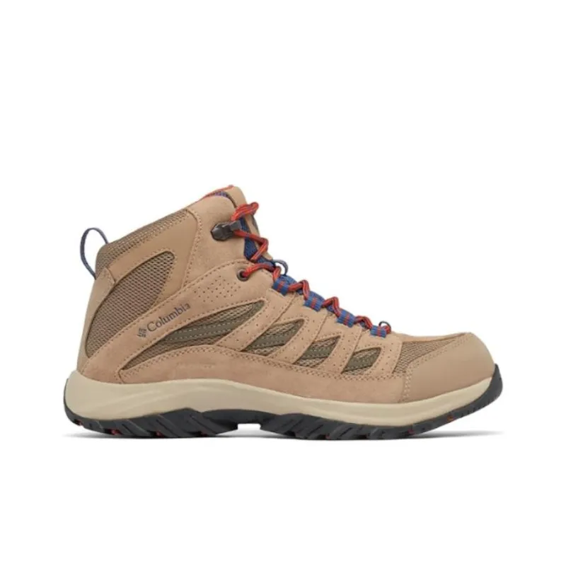Columbia Crestwood Mid Waterproof Cushioning Wear-Resistant High-Top Hiking Shoes Men's Brown-1