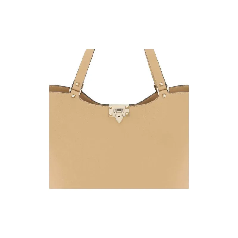 Valentino Garavani Rockstud Logo Detailed Shoulder Bag-3