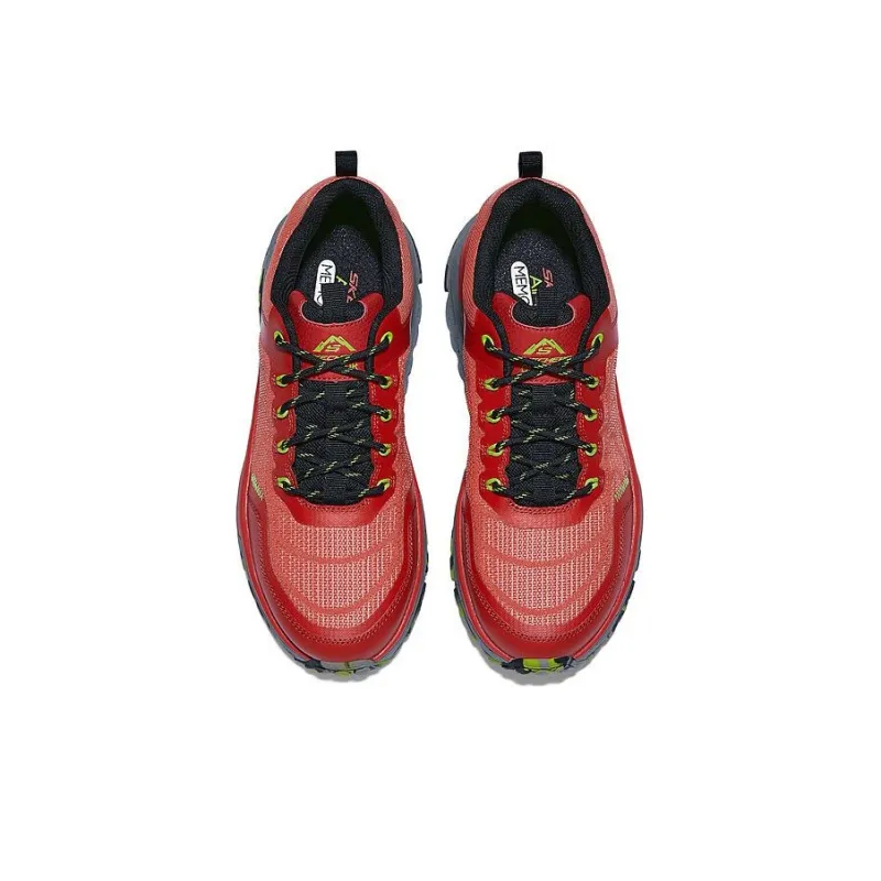 Skechers Cushioned Slip Resistant Low Top Casual Shoes Men's Red Green-3