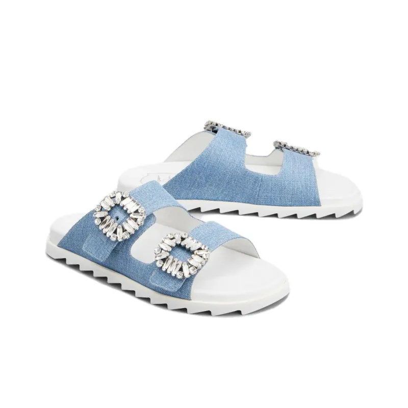 Roger Vivier Slide Slippers Women's Blue-1