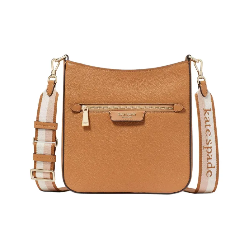 Kate Spade Hudson Litchi Grain Leather Messenger Bag Shoulder Bag Crossbody Bag Women's Brown-0