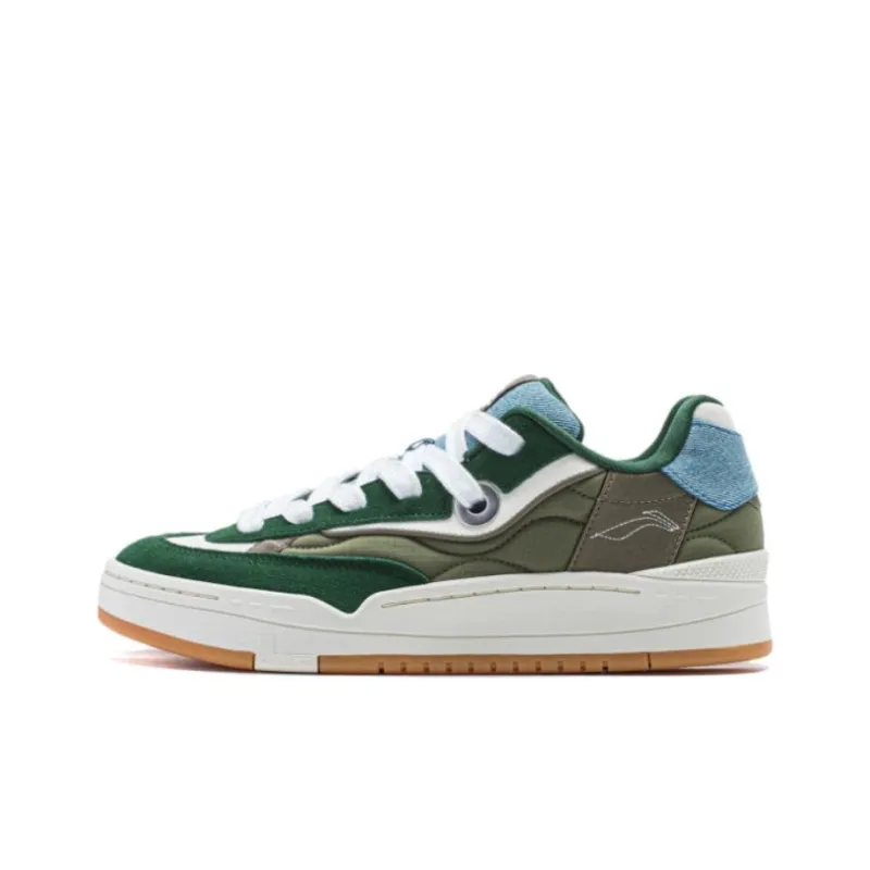 LiNing GOS 2000 Anti Slip Wear Resistant Low Top Skateboard Shoes Men's Green-0
