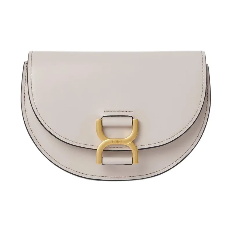 Chloe Marcie Smooth Calf Leather Shoulder Bag, Crossbody Bag Mini Women's Wild Gray-0