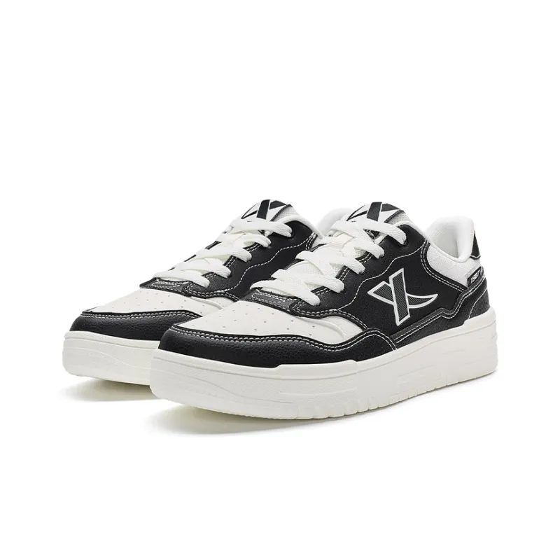 XTEP Air Force 1 2.0 Anti Slip Wear Resistant Low Top Skateboard Shoes Women's Black White-4