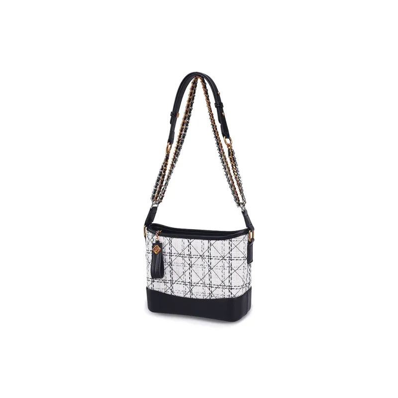 Disney Velvet With Leather Hobo Bag Crossbody Bag Shoulder Bag Regular Women's Black-1