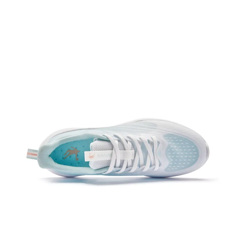 QIAODAN Light LITE Breathable Lightweight Low Top Running Shoes Women's White Blue-3