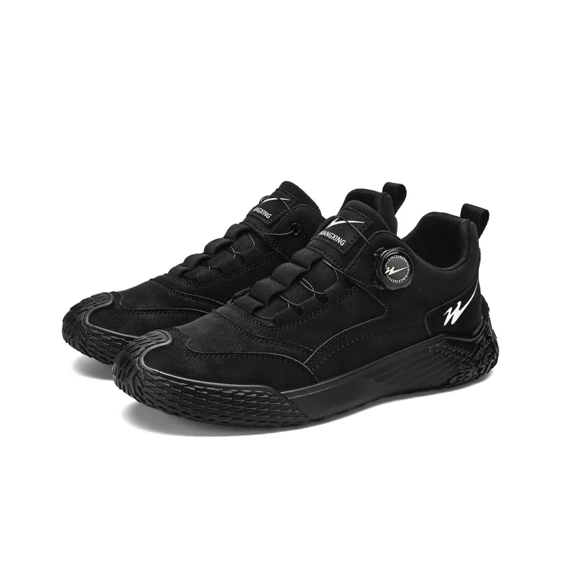 Binary Slip Resistant, Abrasion Resistant, Lightweight Low Top Casual Shoes Men's Black-2