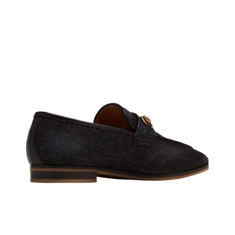 GUCCI Horsebit-detail Denim Loafers-4
