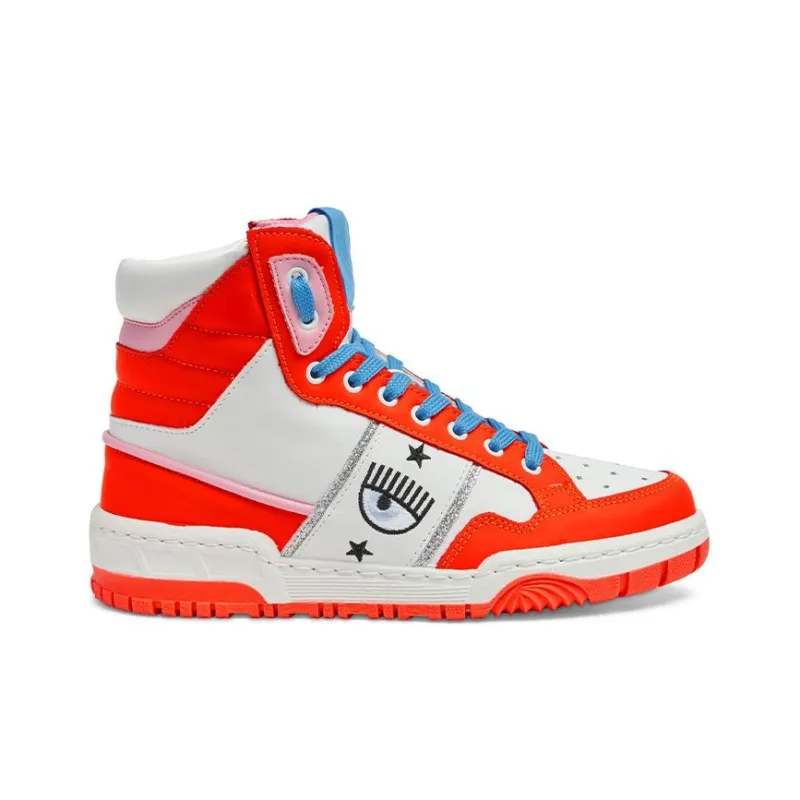 CHIARA FERRAGNI CF-1 High-Top Stylish Skateboarding Shoes Women's White Red-1