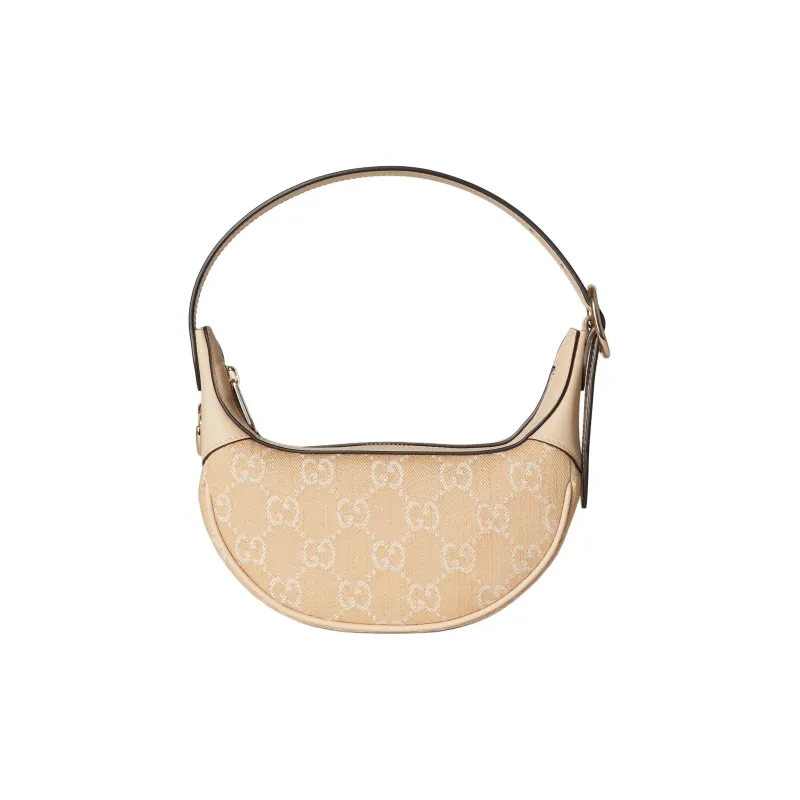 GUCCI Ophidia Denim With Leather Trim Handbag Mini Women's Light Beige-0