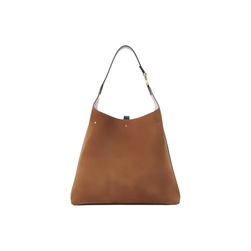 Chloe Marcie Suede Calfskin Hobo Bag, Handbag, Shoulder Bag Women's Brown-2