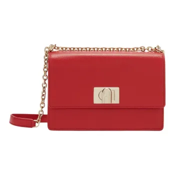 Furla 1927 Collection Leather Shoulder Bag, Crossbody Bag Trumpets Women's Venetian Red